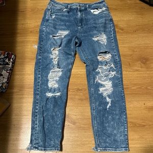 American Eagle Distressed Acid/Bleach Washed Jeans
